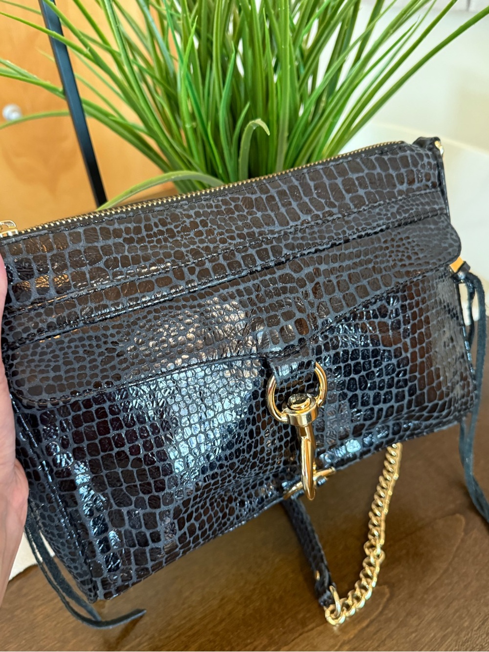 Rebecca Minkoff MAC Croc Embossed Large Crossbody - Picture 3 of 6